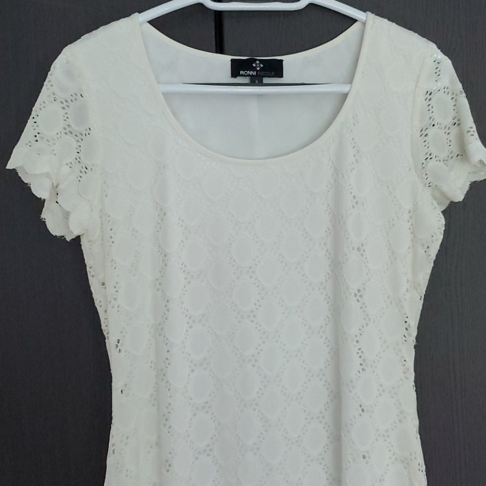 While Lace Look Dress